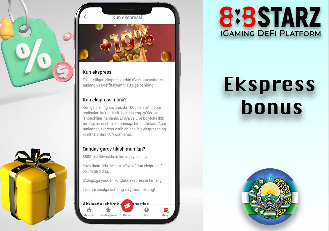 Tikish bo'yicha 10% Ekspress bonus